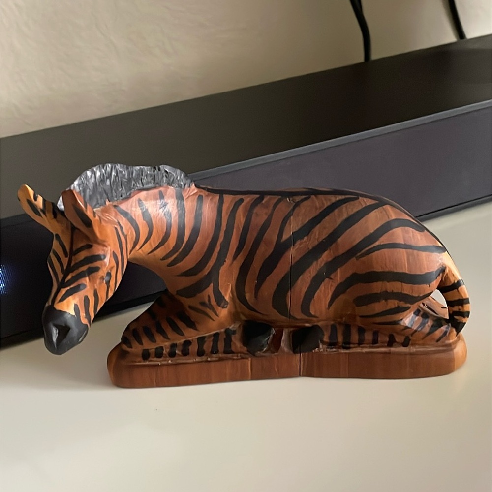Zebra Figurine in Brown and Black
